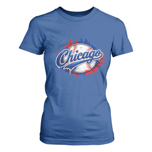 Chicago Pride Dripping Baseball Graphic T Shirt For Women TS10 Royal Blue Print Your Wear