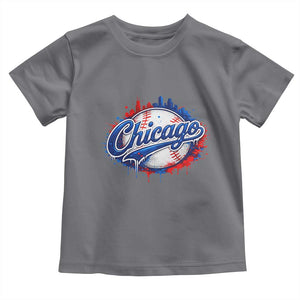 Chicago Pride Dripping Baseball Graphic Toddler T Shirt TS10 Charcoal Print Your Wear