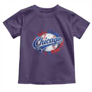 Chicago Pride Dripping Baseball Graphic Toddler T Shirt TS10 Purple Print Your Wear