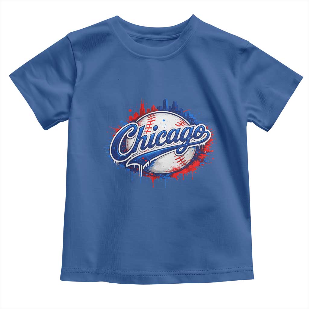 Chicago Pride Dripping Baseball Graphic Toddler T Shirt TS10 Royal Blue Print Your Wear