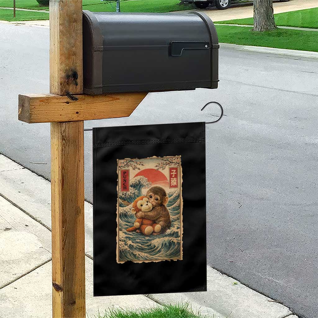 Kawaii Baby Monkey Punch Garden Flag Vintage Japanese Graphic Cute Macaque Ukiyo-e TS10 Print Your Wear