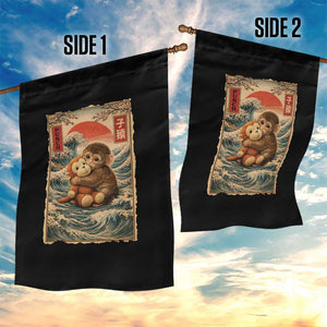 Kawaii Baby Monkey Punch Garden Flag Vintage Japanese Graphic Cute Macaque Ukiyo-e TS10 Print Your Wear