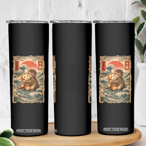 Kawaii Baby Monkey Punch Skinny Tumbler Vintage Japanese Graphic Cute Macaque Ukiyo-e TS10 Print Your Wear