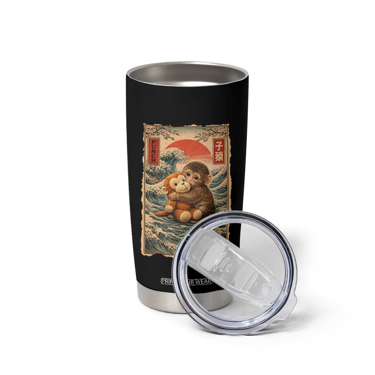Kawaii Baby Monkey Punch Tumbler Cup Vintage Japanese Graphic Cute Macaque Ukiyo-e TS10 Print Your Wear