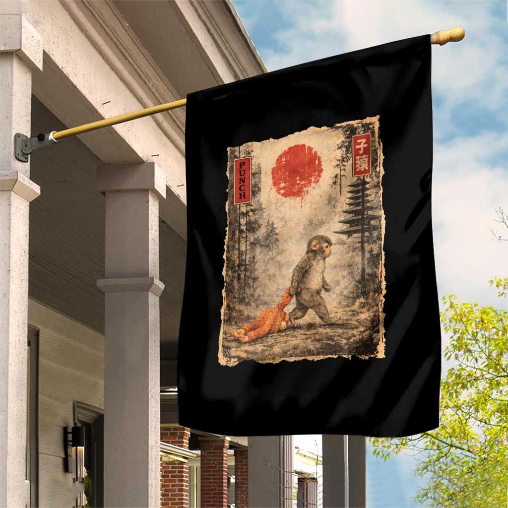 Vintage Japanese Baby Monkey Punch Garden Flag Kawaii Macaque Ukiyo-e Art Funny TS10 Print Your Wear