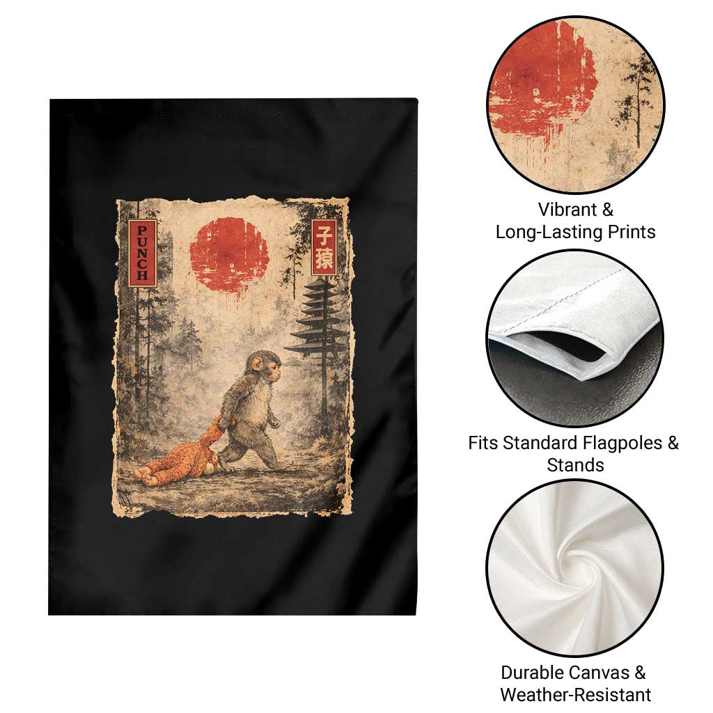 Vintage Japanese Baby Monkey Punch Garden Flag Kawaii Macaque Ukiyo-e Art Funny TS10 Print Your Wear