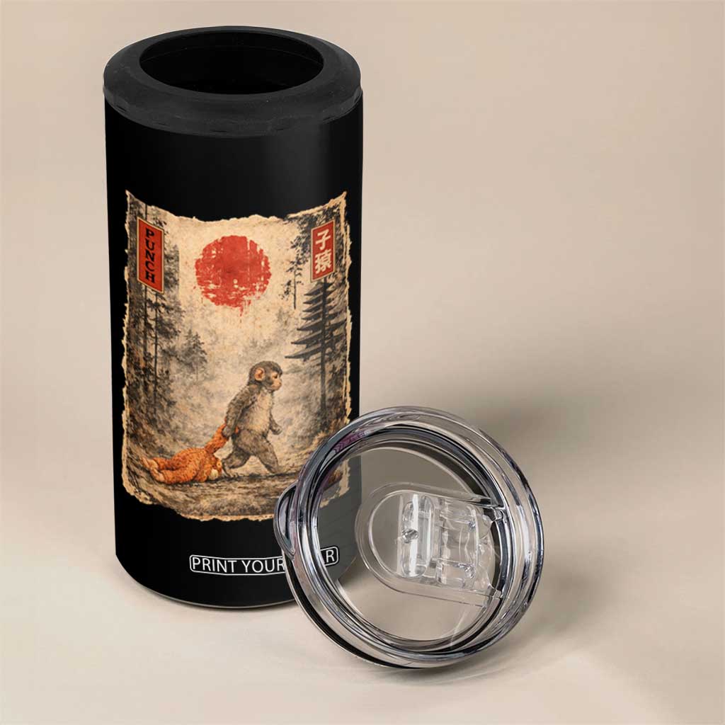 Vintage Japanese Baby Monkey Punch 4 in 1 Can Cooler Tumbler Kawaii Macaque Ukiyo-e Art Funny TS10 Print Your Wear