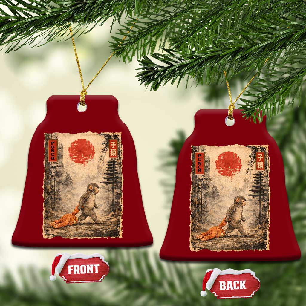 Vintage Japanese Baby Monkey Punch Ceramic Ornament Kawaii Macaque Ukiyo-e Art Funny TS10 Print Your Wear
