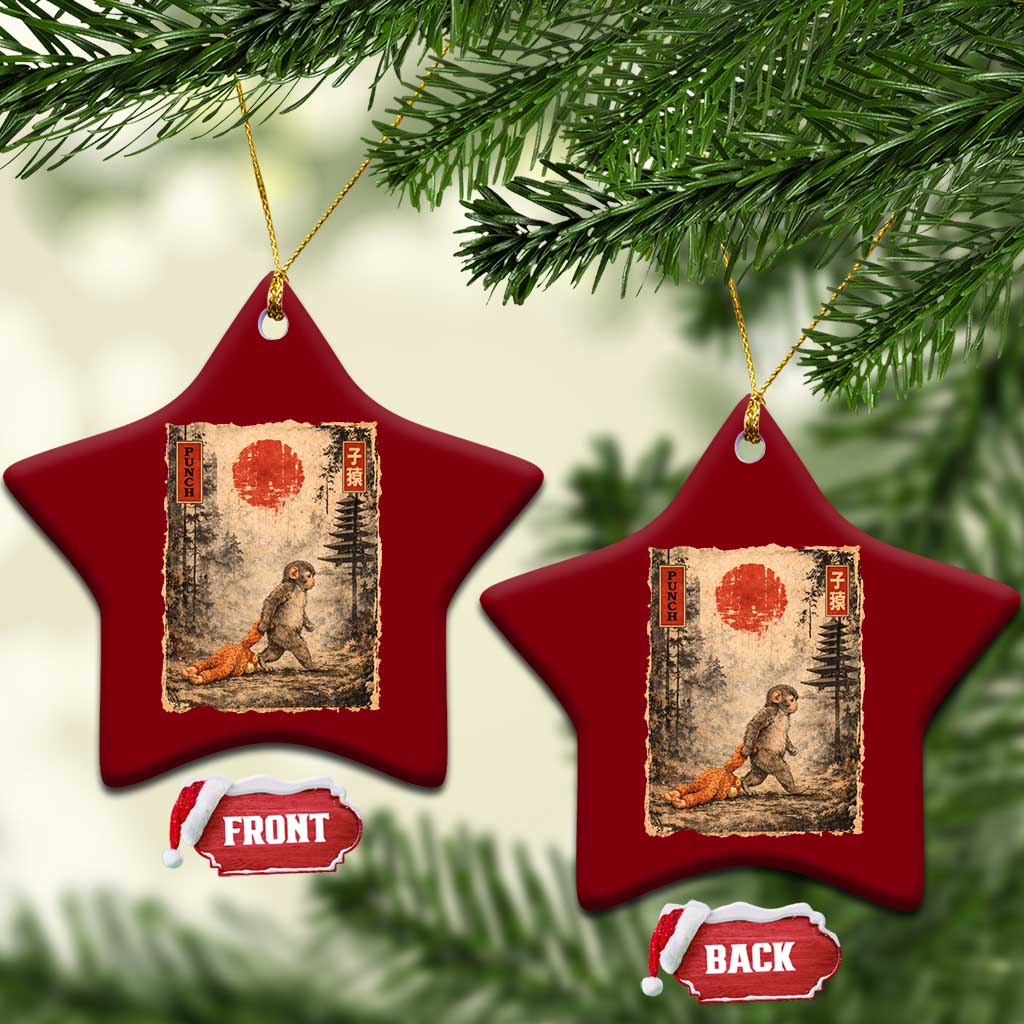 Vintage Japanese Baby Monkey Punch Ceramic Ornament Kawaii Macaque Ukiyo-e Art Funny TS10 Print Your Wear