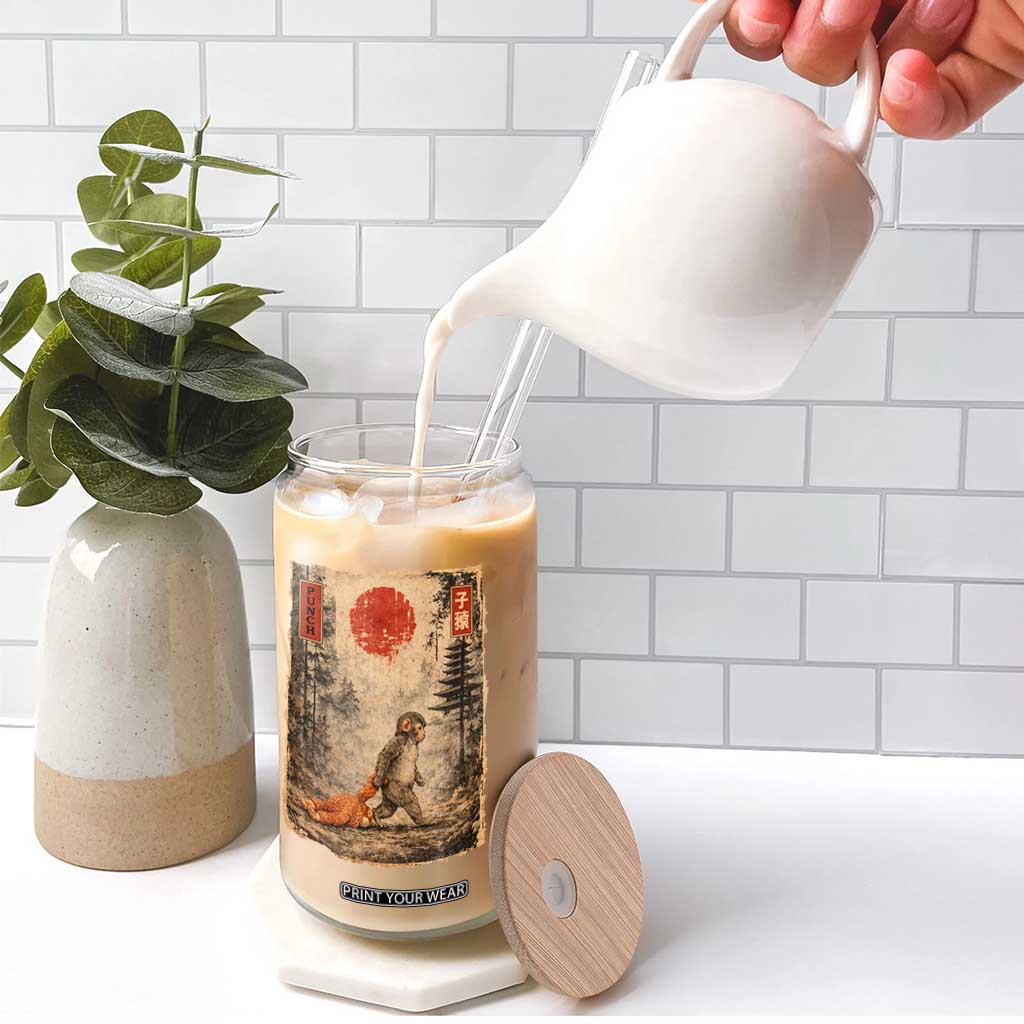 Vintage Japanese Baby Monkey Punch Glass Can Kawaii Macaque Ukiyo-e Art Funny TS10 Print Your Wear