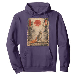 Vintage Japanese Baby Monkey Punch Hoodie Kawaii Macaque Ukiyo-e Art Funny TS10 Purple Print Your Wear