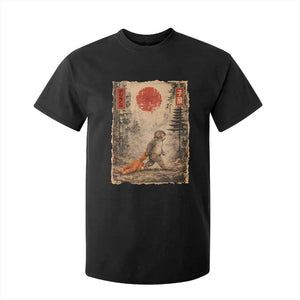 Vintage Japanese Baby Monkey Punch T Shirt For Kid Kawaii Macaque Ukiyo-e Art Funny TS10 Black Print Your Wear