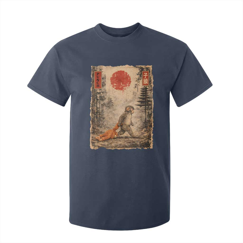 Vintage Japanese Baby Monkey Punch T Shirt For Kid Kawaii Macaque Ukiyo-e Art Funny TS10 Navy Print Your Wear