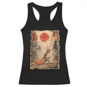 Vintage Japanese Baby Monkey Punch Racerback Tank Top Kawaii Macaque Ukiyo-e Art Funny TS10 Black Print Your Wear