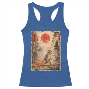 Vintage Japanese Baby Monkey Punch Racerback Tank Top Kawaii Macaque Ukiyo-e Art Funny TS10 Royal Blue Print Your Wear