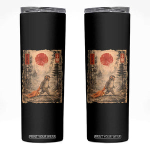 Vintage Japanese Baby Monkey Punch Skinny Tumbler Kawaii Macaque Ukiyo-e Art Funny TS10 Black Print Your Wear