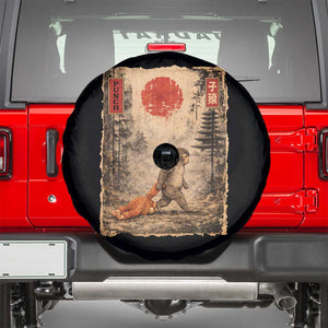Vintage Japanese Baby Monkey Punch Spare Tire Cover Kawaii Macaque Ukiyo-e Art Funny TS10 Black Print Your Wear