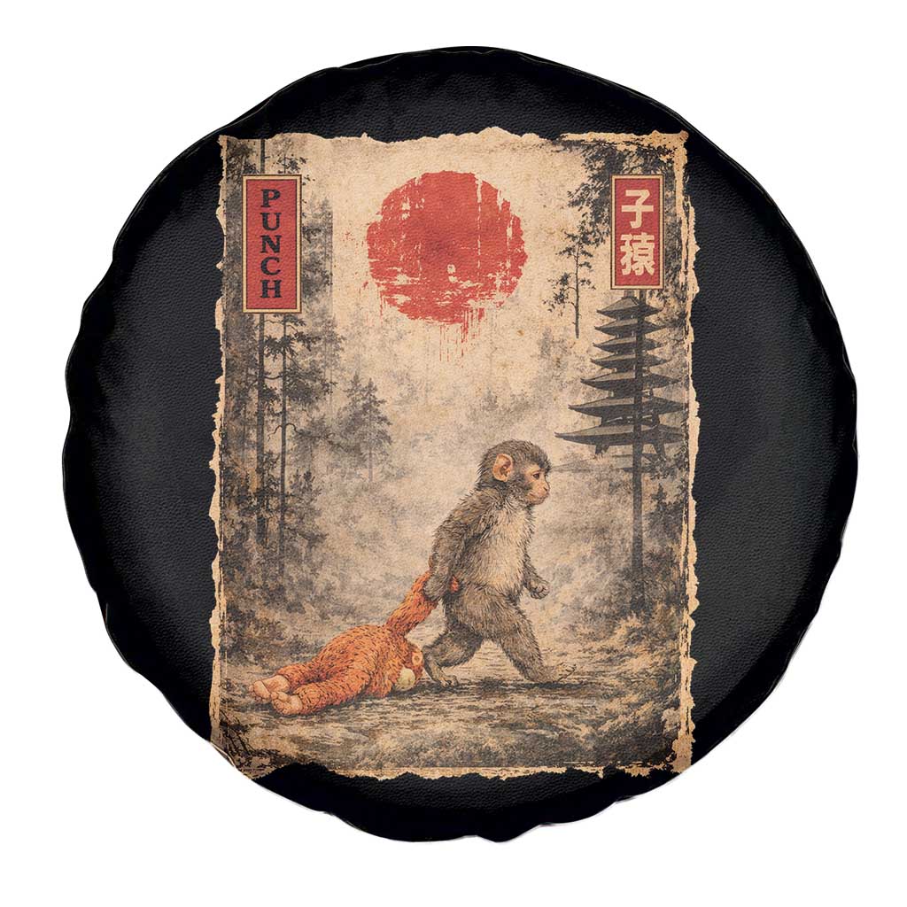 Vintage Japanese Baby Monkey Punch Spare Tire Cover Kawaii Macaque Ukiyo-e Art Funny TS10 Print Your Wear