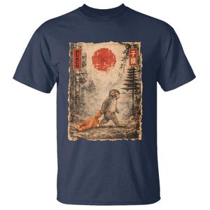 Vintage Japanese Baby Monkey Punch T Shirt Kawaii Macaque Ukiyo-e Art Funny TS10 Navy Print Your Wear