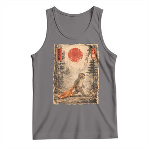 Vintage Japanese Baby Monkey Punch Tank Top Kawaii Macaque Ukiyo-e Art Funny TS10 Deep Heather Print Your Wear
