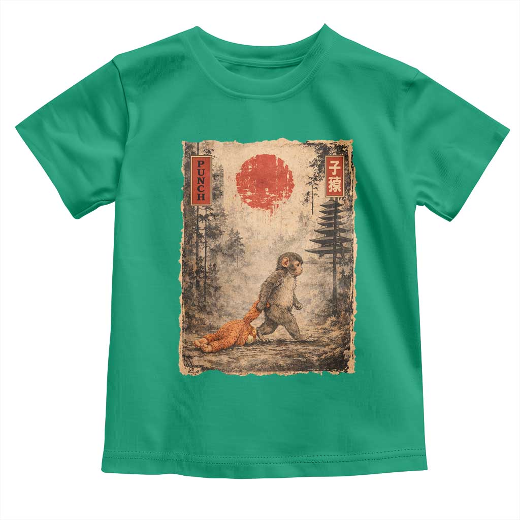 Vintage Japanese Baby Monkey Punch Toddler T Shirt Kawaii Macaque Ukiyo-e Art Funny TS10 Irish Green Print Your Wear