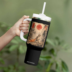 Vintage Japanese Baby Monkey Punch Tumbler With Handle Kawaii Macaque Ukiyo-e Art Funny TS10 Print Your Wear