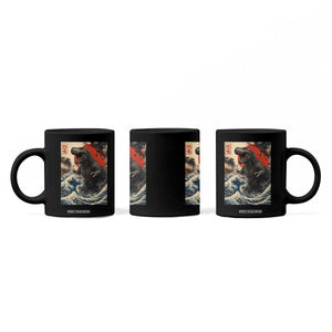 Japanese Dinosaur Coffee Mug Vintage Great Wave Monster Epic Giant Monster Ukiyo-e Style TS10 Print Your Wear