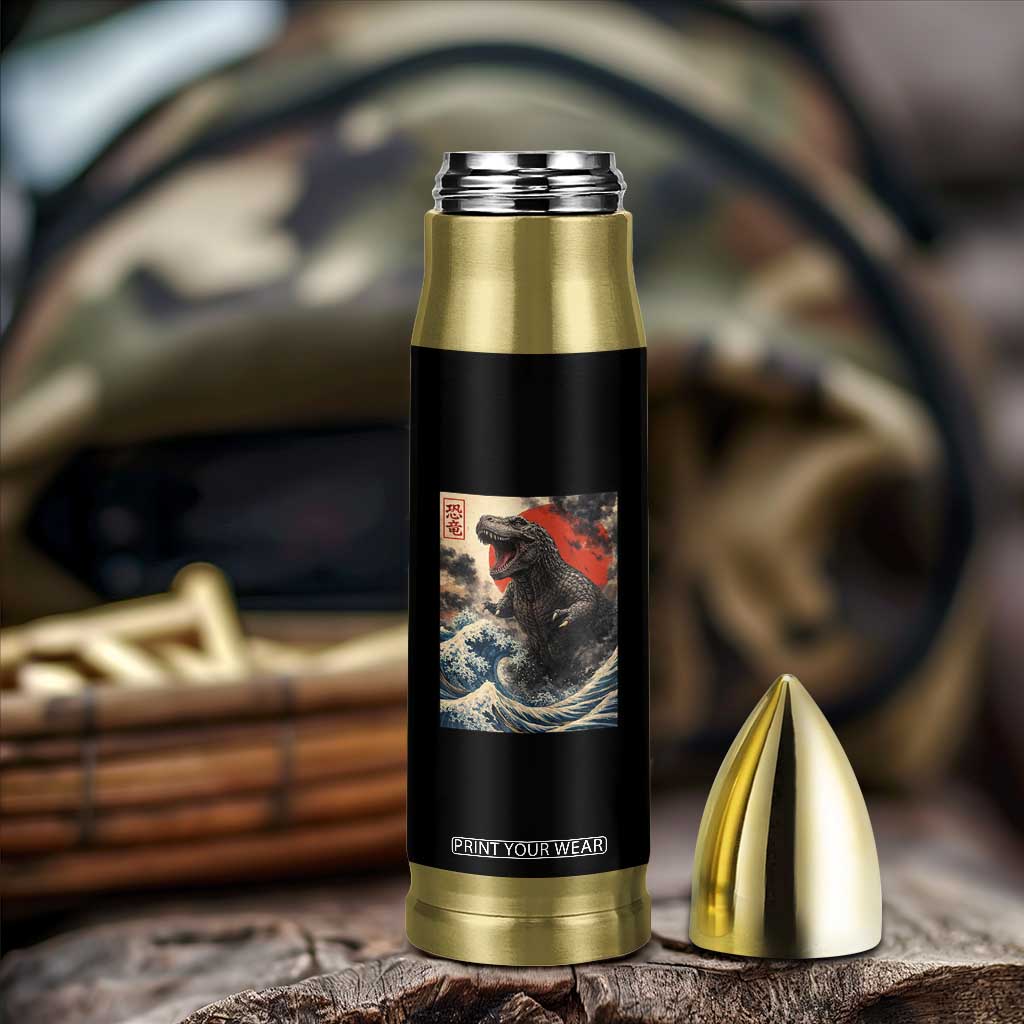 Japanese Dinosaur Bullet Tumbler Vintage Great Wave Monster Epic Giant Monster Ukiyo-e Style TS10 Print Your Wear