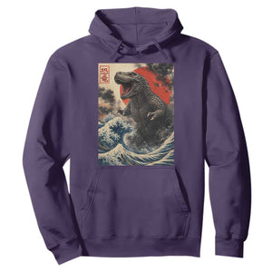 Japanese Dinosaur Hoodie Vintage Great Wave Monster Epic Giant Monster Ukiyo-e Style TS10 Purple Print Your Wear