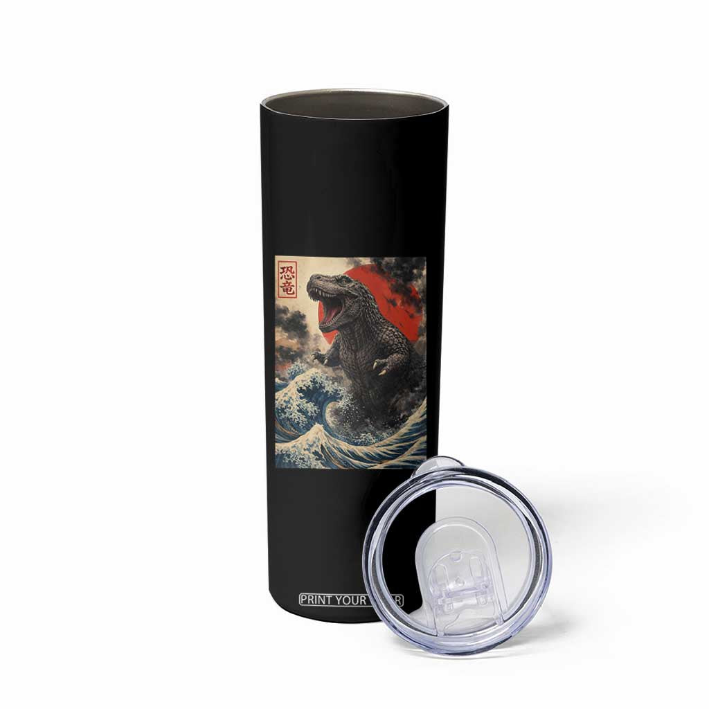 Japanese Dinosaur Skinny Tumbler Vintage Great Wave Monster Epic Giant Monster Ukiyo-e Style TS10 Print Your Wear