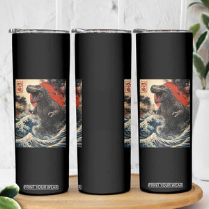Japanese Dinosaur Skinny Tumbler Vintage Great Wave Monster Epic Giant Monster Ukiyo-e Style TS10 Print Your Wear