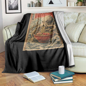 Sea Monster Eating Ramen Throw Blanket Vintage Graphic Japanese Lover Ukiyo-e Art TS10 Print Your Wear