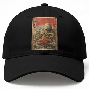 Sea Monster Eating Ramen Baseball Cap Vintage Graphic Japanese Lover Ukiyo-e Art TS10 Print Your Wear