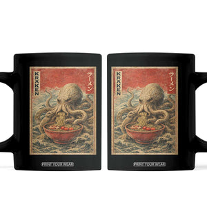 Sea Monster Eating Ramen Coffee Mug Vintage Graphic Japanese Lover Ukiyo-e Art TS10 Black Print Your Wear
