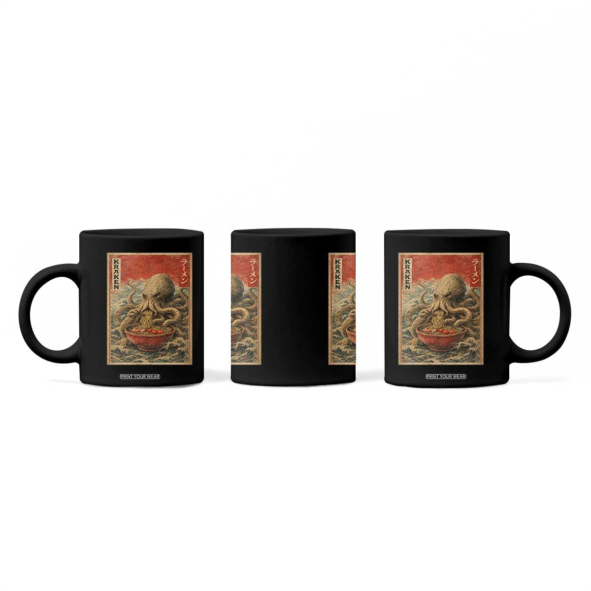 Sea Monster Eating Ramen Coffee Mug Vintage Graphic Japanese Lover Ukiyo-e Art TS10 Print Your Wear