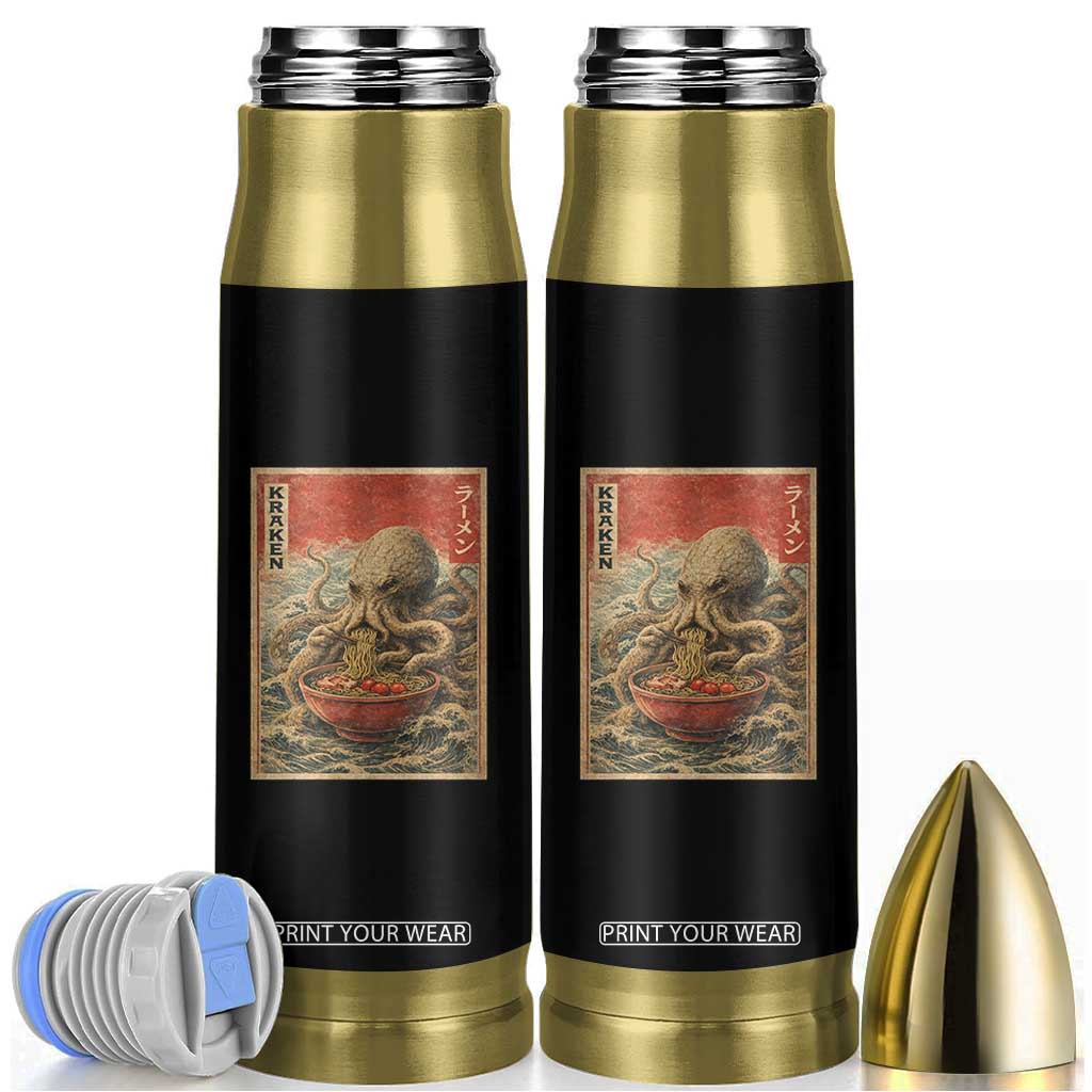 Sea Monster Eating Ramen Bullet Tumbler Vintage Graphic Japanese Lover Ukiyo-e Art TS10 Black Print Your Wear