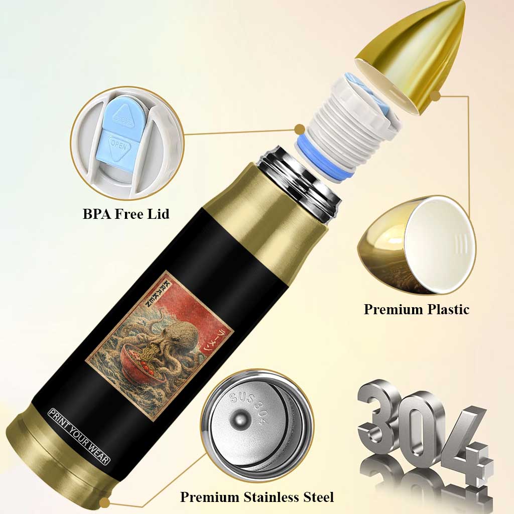 Sea Monster Eating Ramen Bullet Tumbler Vintage Graphic Japanese Lover Ukiyo-e Art TS10 Print Your Wear