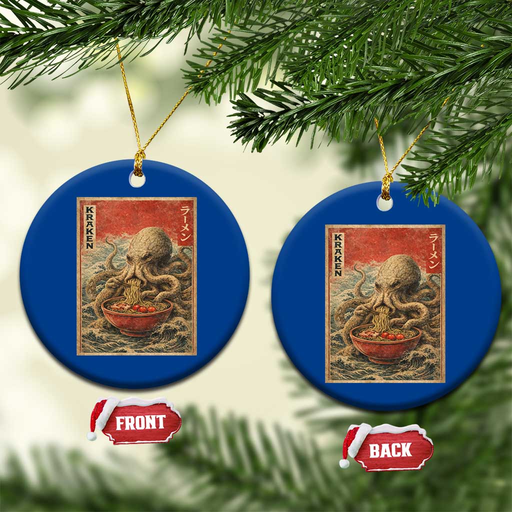 Sea Monster Eating Ramen Ceramic Ornament Vintage Graphic Japanese Lover Ukiyo-e Art TS10 1pc Blue Print Your Wear