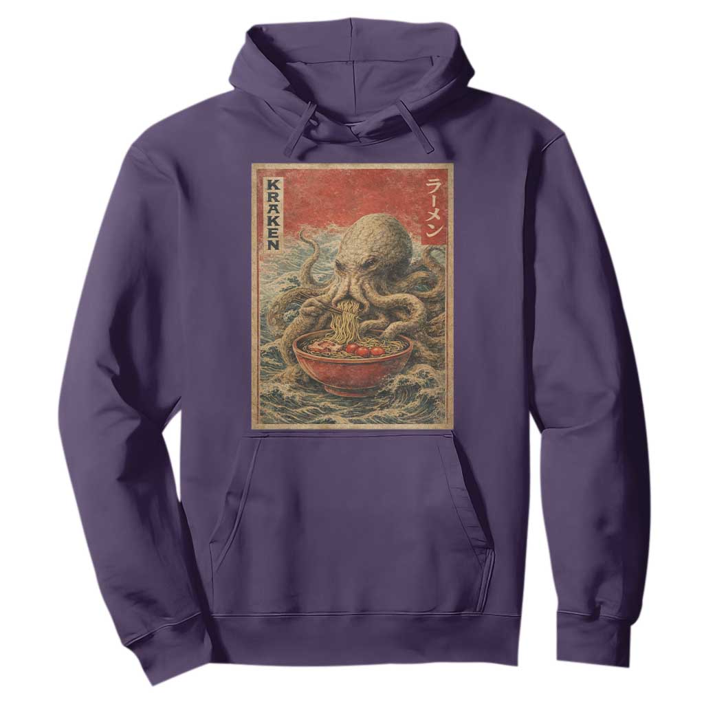 Sea Monster Eating Ramen Hoodie Vintage Graphic Japanese Lover Ukiyo-e Art TS10 Purple Print Your Wear