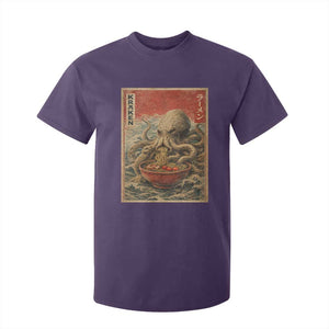 Sea Monster Eating Ramen T Shirt For Kid Vintage Graphic Japanese Lover Ukiyo-e Art TS10 Purple Print Your Wear