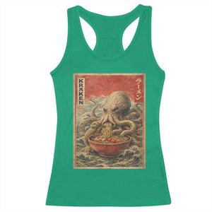 Sea Monster Eating Ramen Racerback Tank Top Vintage Graphic Japanese Lover Ukiyo-e Art TS10 Irish Green Print Your Wear