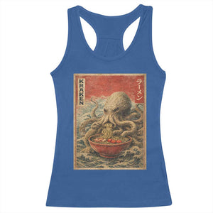 Sea Monster Eating Ramen Racerback Tank Top Vintage Graphic Japanese Lover Ukiyo-e Art TS10 Royal Blue Print Your Wear