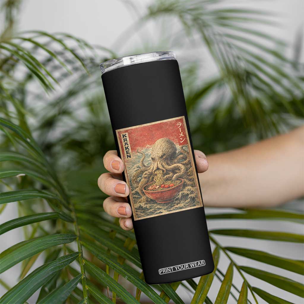 Sea Monster Eating Ramen Skinny Tumbler Vintage Graphic Japanese Lover Ukiyo-e Art TS10 Print Your Wear
