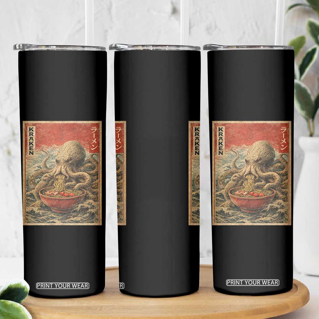 Sea Monster Eating Ramen Skinny Tumbler Vintage Graphic Japanese Lover Ukiyo-e Art TS10 Print Your Wear