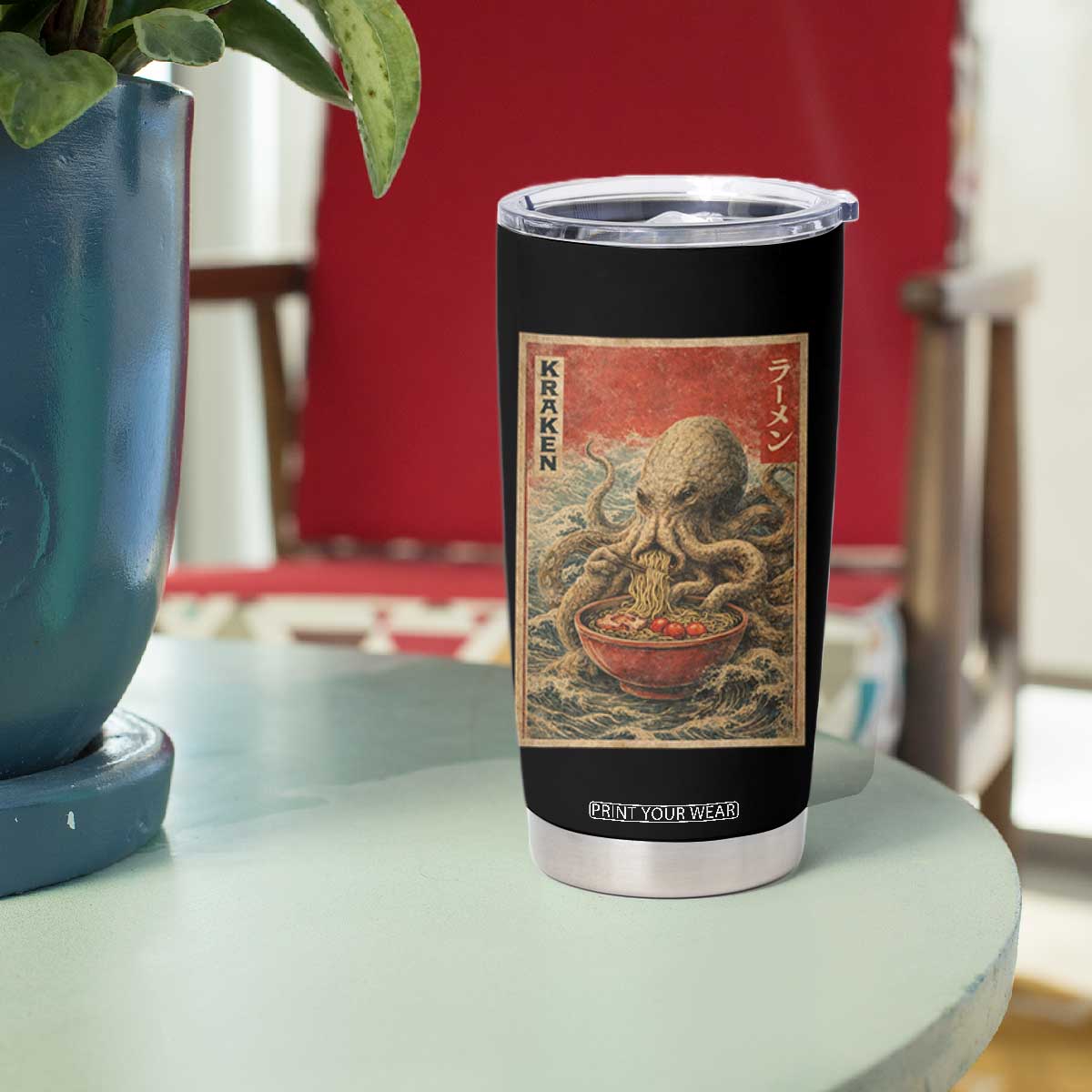 Sea Monster Eating Ramen Tumbler Cup Vintage Graphic Japanese Lover Ukiyo-e Art TS10 Print Your Wear
