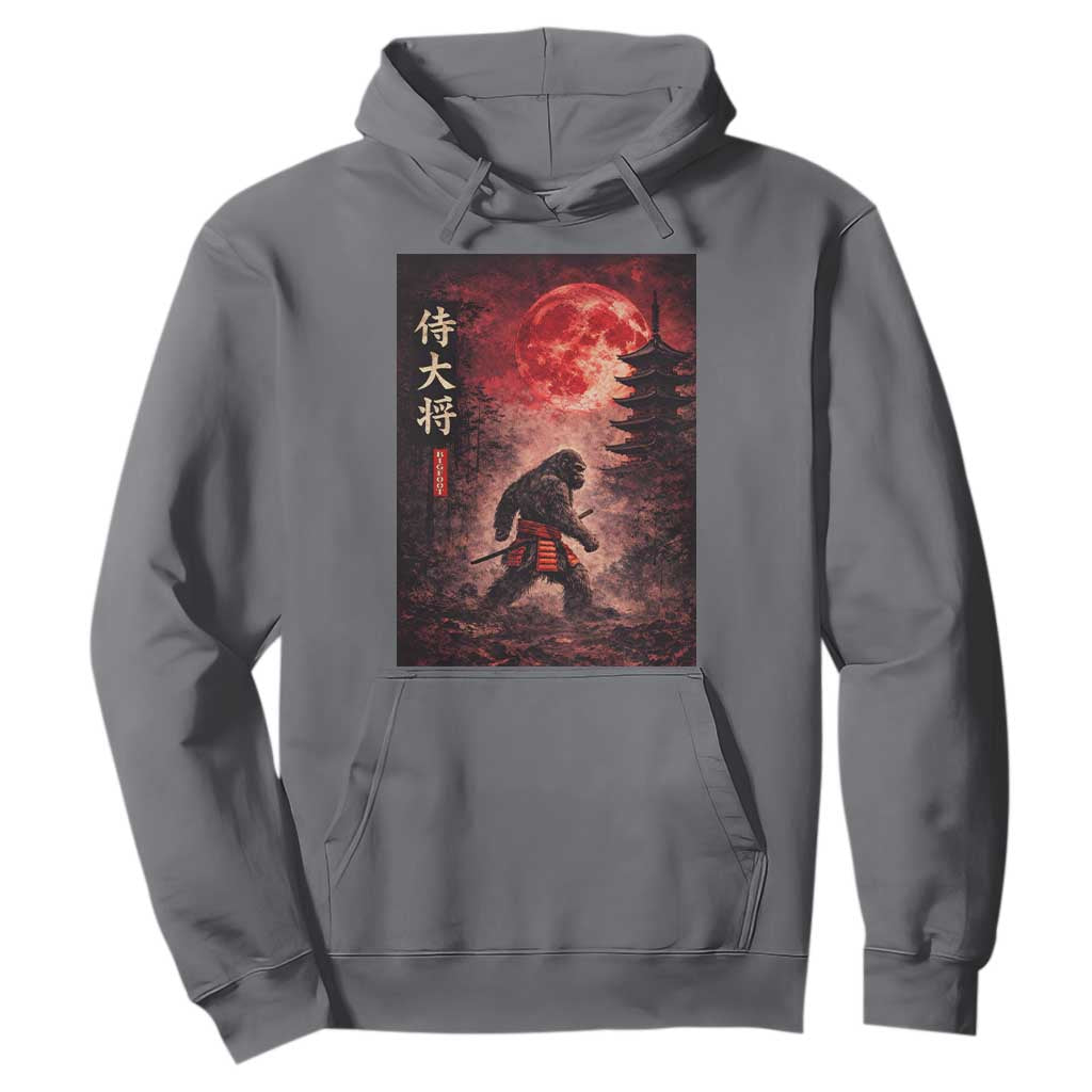 Samurai Bigfoot Hoodie Vintage Japanese Graphic Ukiyo-e Art Sasquatch Red Moon TS10 Charcoal Print Your Wear
