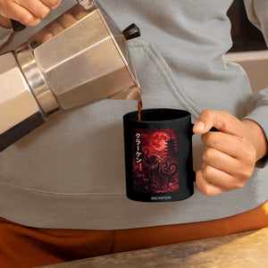 Vintage Sea Monster Coffee Mug Horror Japanese Octopus Mythology Temple Red Moon TS10 Print Your Wear