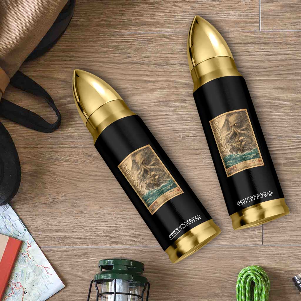 Vintage Japanese Sea Monster Bullet Tumbler Retro Mythology Newspaper Ukiyo-e Art TS10 Print Your Wear