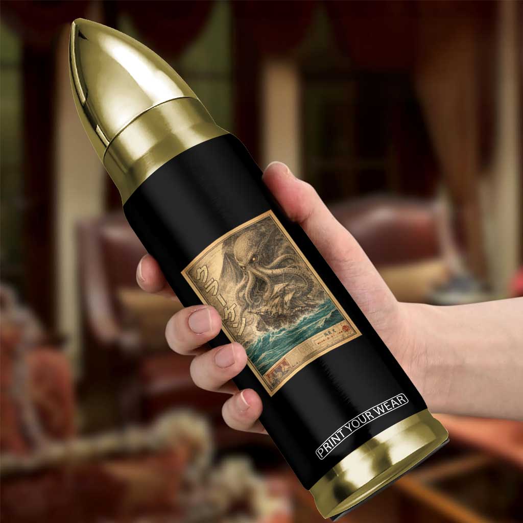 Vintage Japanese Sea Monster Bullet Tumbler Retro Mythology Newspaper Ukiyo-e Art TS10 Print Your Wear