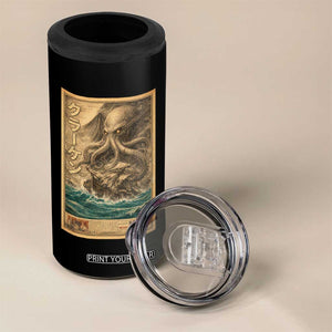 Vintage Japanese Sea Monster 4 in 1 Can Cooler Tumbler Retro Mythology Newspaper Ukiyo-e Art TS10 Print Your Wear